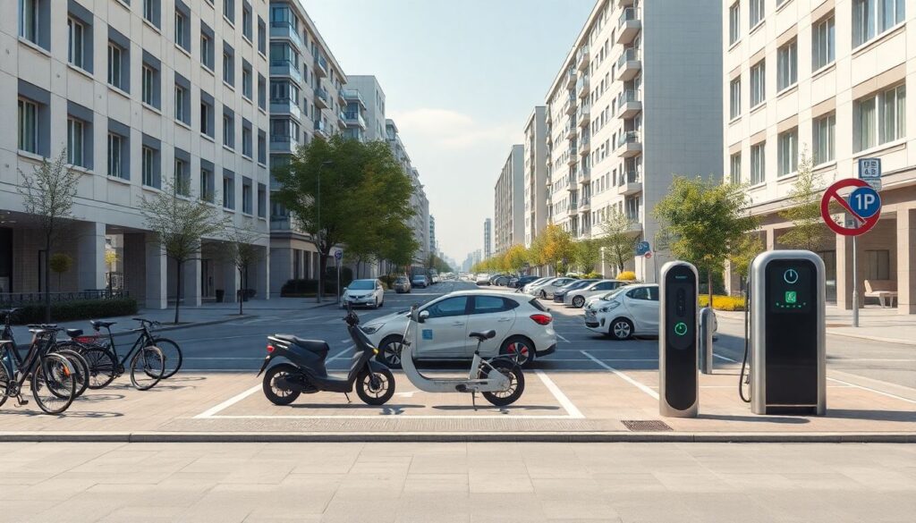 Экологический транспорт и города будущего - иллюстрация