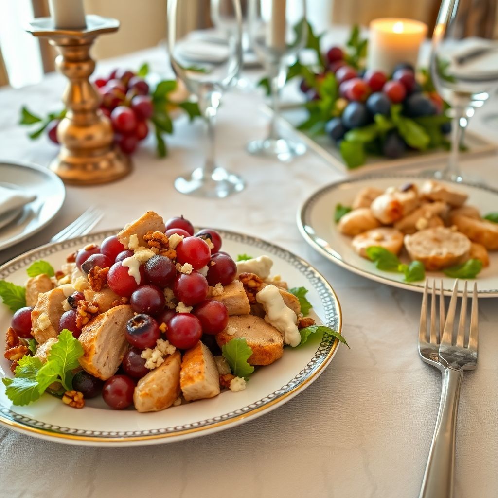 Салат Тиффани с курицей и виноградом: классический и лёгкий рецепт 2025